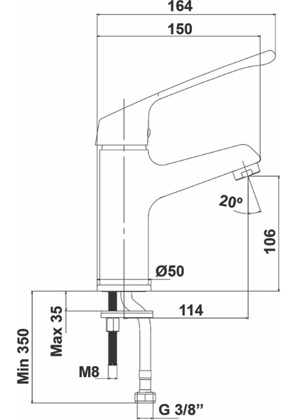 Gala Clunia Medikal Lavabo Bataryası Krom G3990400