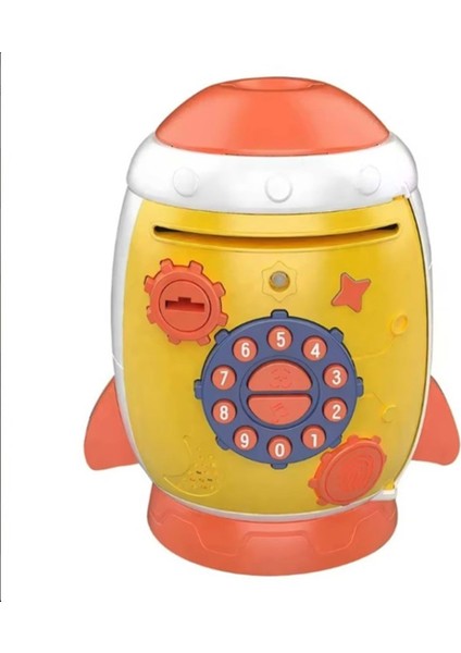 Şifreli, Göz Tanıma Simülasyon Parmak Izi Anahtar Özellikli Roket Tasarımlı Kumbara