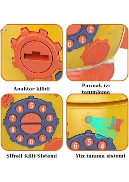 Şifreli, Göz Tanıma Simülasyon Parmak Izi Anahtar Özellikli Roket Tasarımlı Kumbara fiyatları