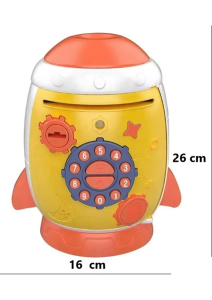 Şifreli, Göz Tanıma Simülasyon Parmak Izi Anahtar Özellikli Roket Tasarımlı Kumbara modelleri