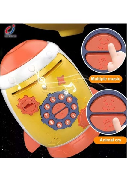 Şifreli, Göz Tanıma Simülasyon Parmak Izi Anahtar Özellikli Roket Tasarımlı Kumbara fırsatları