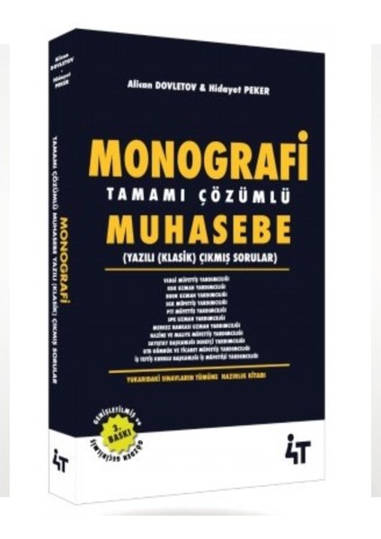 Monografi Tamamı Çözümlü Muhasebe Yazılı (Klasik) Sorular 3.baskı