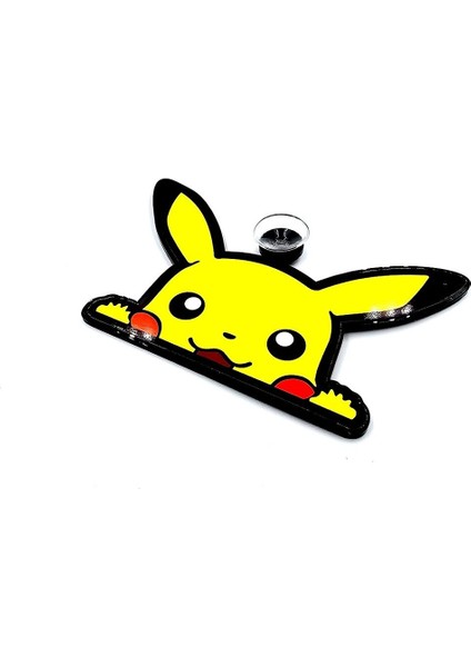 Pikachu Karakter Vantuzlu Pleksi Cam Süsü - Pikachu Cam Süsü Cam Süsü Model 1