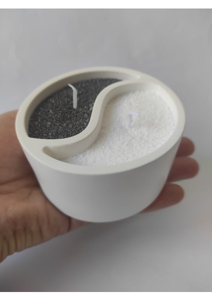 Tai Chi Mum Bardak ve Inci Tozu Mum (Yin Yang)