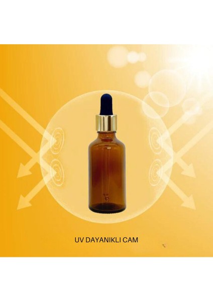 Altın - Siyah Cam Pipetli Amber Cam Şişeler 30 ml x 3 Adet