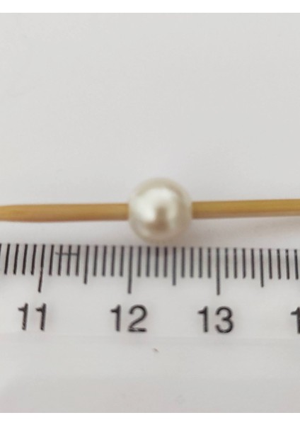 1000 Gram - 1 Kilo - 8 mm - Dekoratif Krem Delikli Inci Boncuk - Plastik Inci