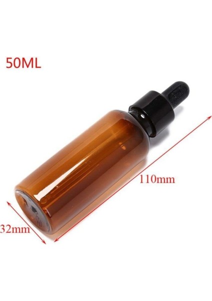 Kahverengi Damlalıklı Cam Şişe Amber Boş Şişe 50 ml x 2 Adet