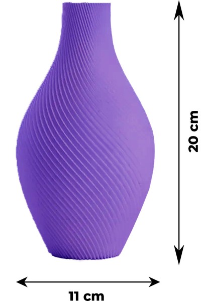 Mor Spiral Tasarımlı Zarif Dekoratif Vazo