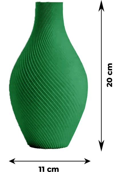 Yeşil Spiral Tasarımlı Zarif Dekoratif Vazo