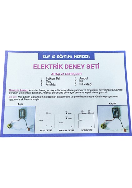 Elektrik Deney Seti 7 Parça Eğitici Öğretici Deney Seti