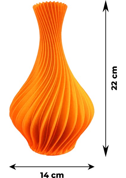 Turuncu Spiral Tasarımlı Dekoratif Vazo
