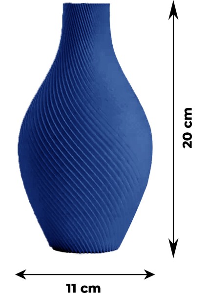 Mavi Spiral Tasarımlı Zarif Dekoratif Vazo