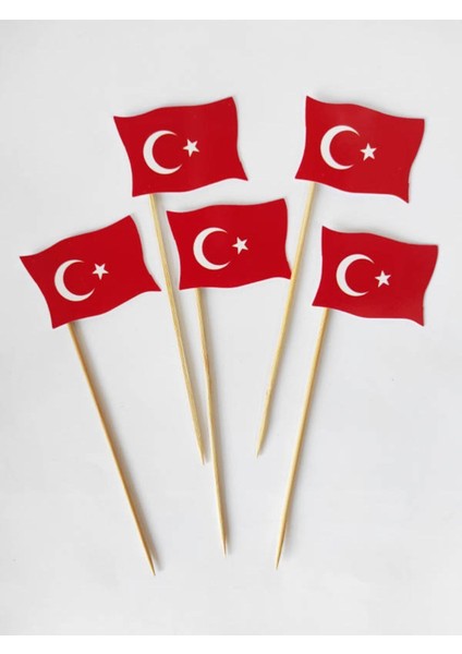 Beyhan Bayhan 15 cm Uzun Kürdan - 30 Adet Dekoratif Karton Ay Yıldız Baskılı Pasta Kürdanı fiyatları