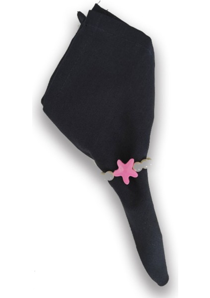 Beyhan Bayhan 12 Adet Dekoratif Krem Incili Pembe Deniz Yıldızı Boncuk Halka 4 cm - Peçete Yüzüğü Peçete Halkası fiyatları