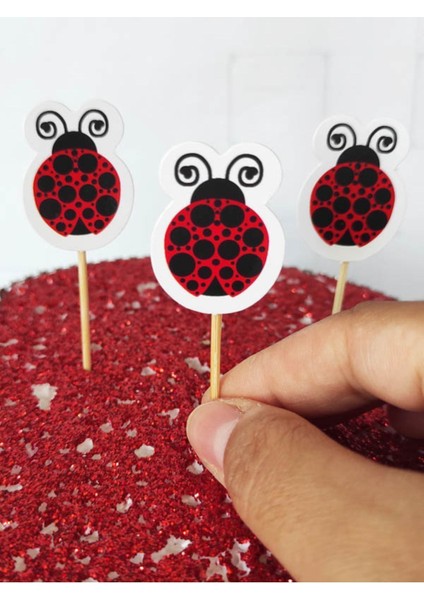 30 Adet Dekoratif Uğur Böcekli Pasta Kürdanı - Uğur Böceği Kokteyl Kürdanı fırsatları