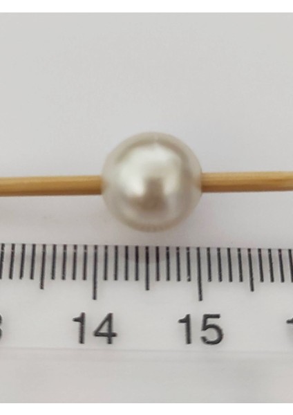 1000 Gram - 1 Kilo - 10 mm - Dekoratif Krem Delikli Inci Boncuk - Plastik Inci modelleri