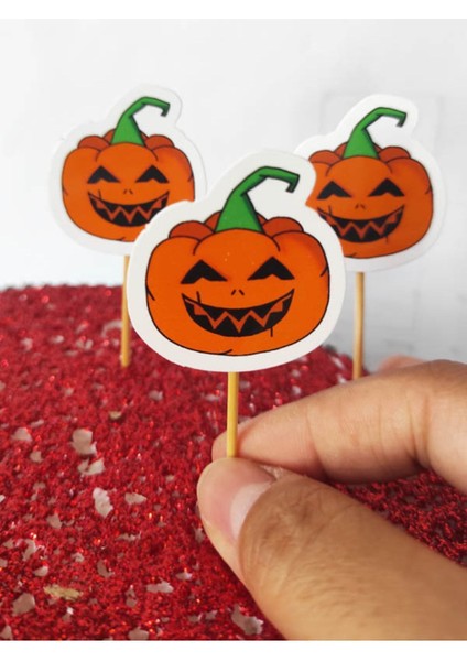 Beyhan Bayhan 30 Adet Dekoratif Karton Bal Kabağı Pasta Kürdanı Turuncu - Hallowen Cadılar Bayramı Kürdanı fiyatları