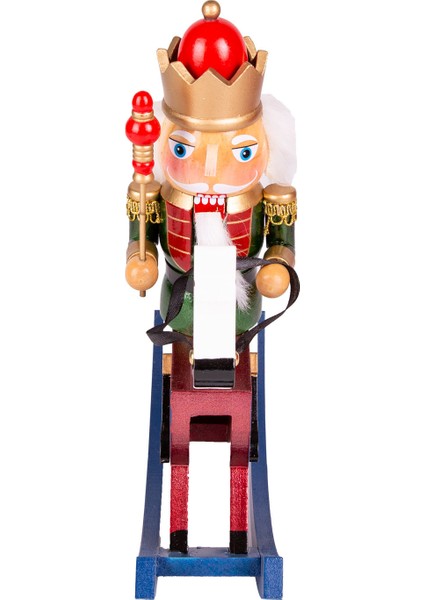 Yılbaşı Süsü Kurşun Asker Taçlı Fındıkkıran Sallanan At Kırmızı-Yeşil fiyatları