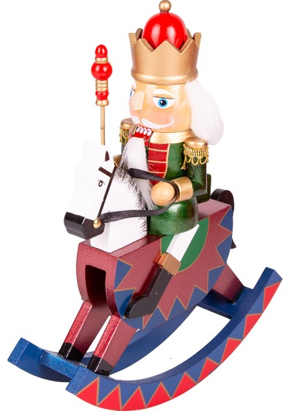 Yılbaşı Süsü Kurşun Asker Taçlı Fındıkkıran Sallanan At Kırmızı-Yeşil fırsatları