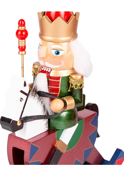 Yılbaşı Süsü Kurşun Asker Taçlı Fındıkkıran Sallanan At Kırmızı-Yeşil indirimleri