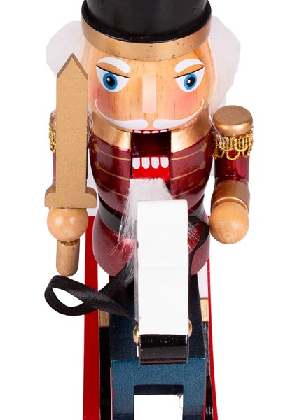 Yılbaşı Süsü Kurşun Asker Kılıçlı Fındıkkıran Sallanan At Bordo-Kırmızı indirimleri