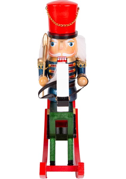 Yılbaşı Süsü Kurşun Asker Baltalı Fındıkkıran Sallanan At Kırmızı-Mavi fiyatları