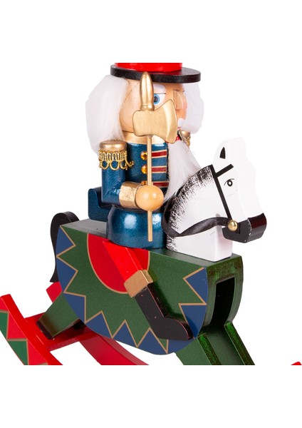 Yılbaşı Süsü Kurşun Asker Baltalı Fındıkkıran Sallanan At Kırmızı-Mavi modelleri