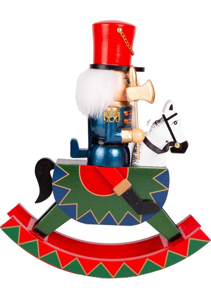 Yılbaşı Süsü Kurşun Asker Baltalı Fındıkkıran Sallanan At Kırmızı-Mavi fırsatları