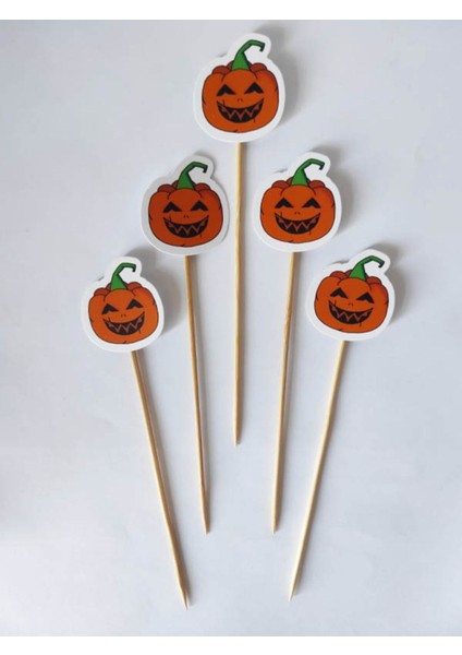 15 cm Uzun Kürdan - 30 Adet Karton Bal Kabağı Kürdanı Turuncu - Hallowen Cadılar Bayramı Kürdanı modelleri