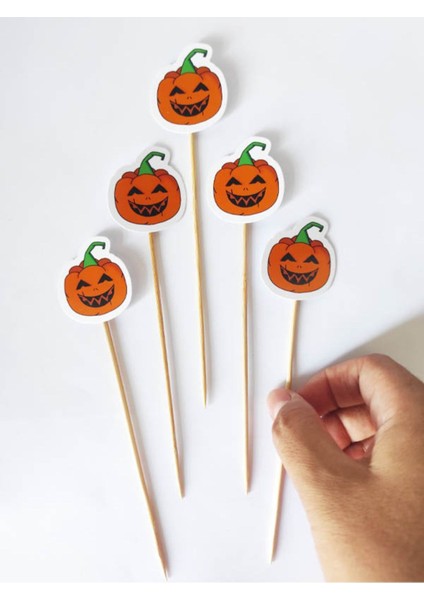 15 cm Uzun Kürdan - 30 Adet Karton Bal Kabağı Kürdanı Turuncu - Hallowen Cadılar Bayramı Kürdanı fırsatları