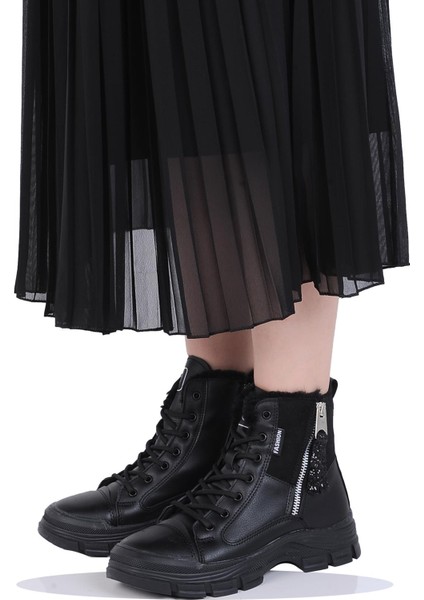 Mp 242-2246ZN Kadın Kürklü Kışlık Düz Bot fiyatları