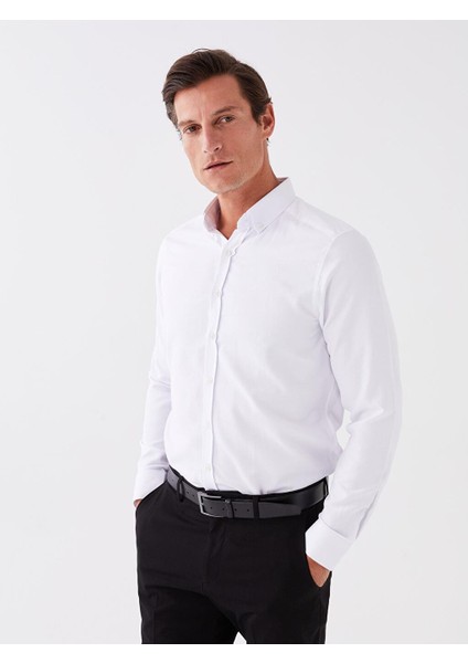 Slim Fit Uzun Kollu Oxford Erkek Gömlek