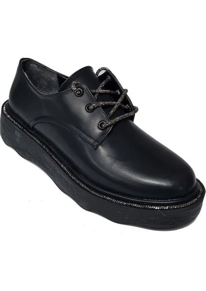 Bağlı Kalın Taban Taşlı Loafer Ayakkabı 702160-Z