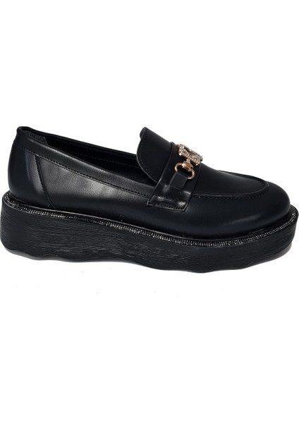 Kalın Taşlı Taban Taş Aksesuarlı Kadın Loafer Ayakkabı 8552604-Z fiyatları
