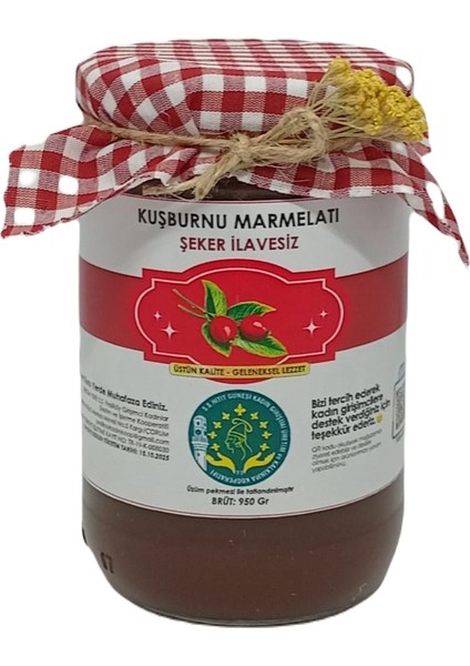 Şekersiz Kuşburnu Marmelatı (Brüt 950 Gr)