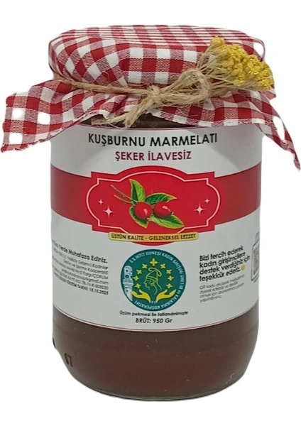 Hitit Güneşi Şekersiz Kuşburnu Marmelatı (Brüt 950 Gr)