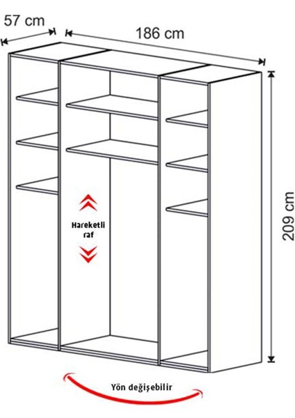 Bubu Home Dark Kapaklı Genç Odası Takımı (  4 Kapaklı dolap + Çamaşırlık + Çalışma masası ve Karyola )