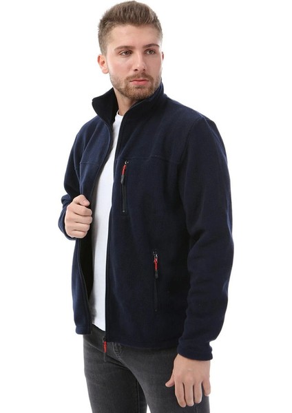 Lacivert Tam Fermuarlı 3 Cepli Kışlık Polar fırsatları