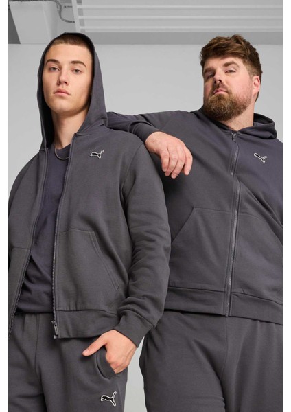 Better Essentıals Full-Zi Grı Erkek Sweatshirt