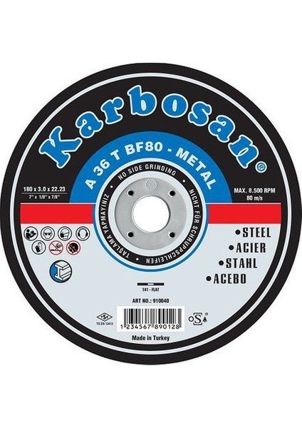 115 Nk Metal Kesme Taşı 115 x 3.0 X22 mm 10 Adet