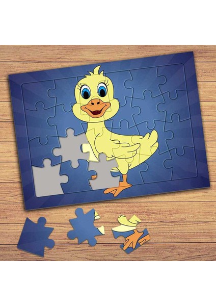 Şaşkın Sevimli Ördek Çocuklara Özel Puzzle Yapboz TABLO-77542