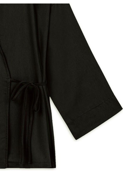 Bağlamalı Tencel Kimono Siyah