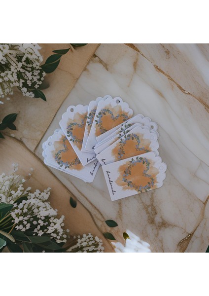 Unutma Beni Çiçeği Desen Baskılı Kolye Küpe Hediye Paket Sallantı Kartı 4,5cmx7,5cm-25 Adet