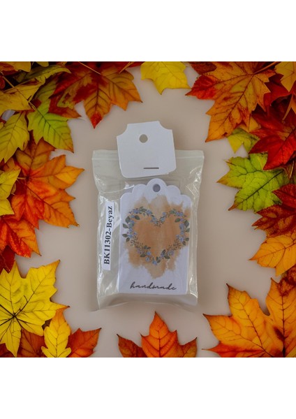 Unutma Beni Çiçeği Desen Baskılı Kolye Küpe Hediye Paket Sallantı Kartı 4,5cmx7,5cm-25 Adet