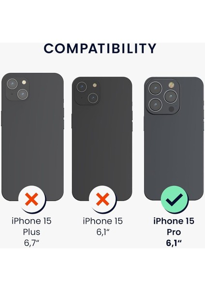 Apple iPhone 15 Pro Kılıf 360 Şeffaf Ön Arka Korumalı Şeffaf Silikon