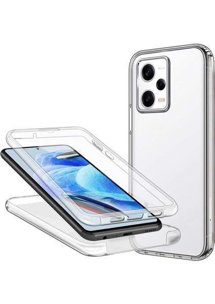 Xiaomi Poco X5 Pro Kılıf 360 Şeffaf Ön Arka Korumalı Şeffaf Silikon