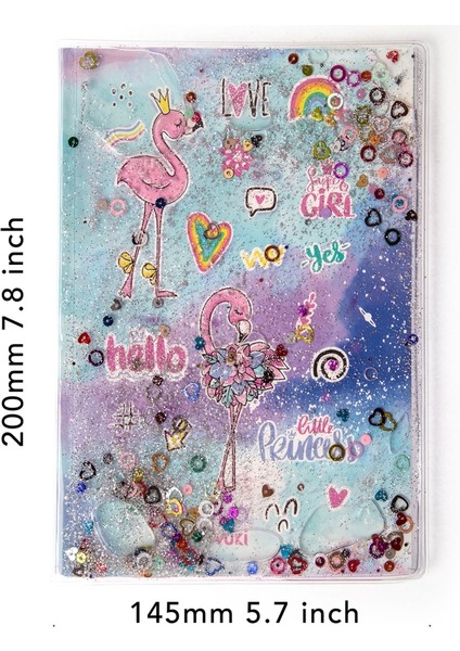 Flamingo Desenli Simli ve Sulu Kapaklı A5 Defter
