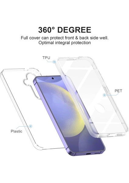 Samsung Galaxy S24 Kılıf 360 Şeffaf Ön Arka Korumalı Şeffaf Silikon