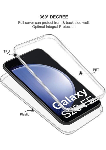 Samsung Galaxy S23 Fe Kılıf 360 Şeffaf Ön Arka Korumalı Şeffaf Silikon modelleri