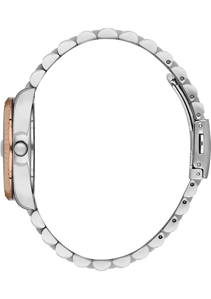 DK.1.10736.5 Rose Gümüş Çift Renk Çelik Kordonlu Minimal Şık Tasarım Takvimli Kadın Kol Saati fiyatları